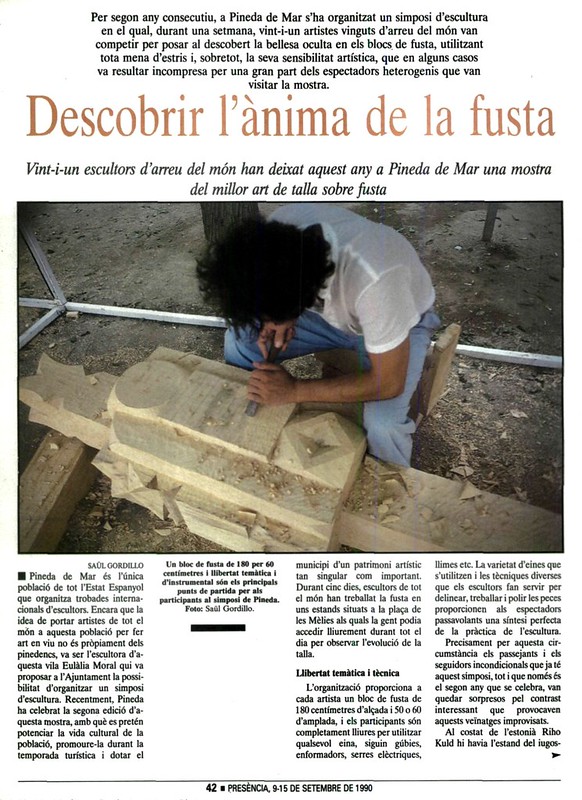 Presència, 9 de setembre de 1990 | Descobrir l’ànima de la fusta