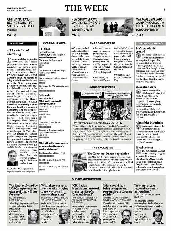 Catalonia Today, March 2, 2006 | ETA’s ill-timed meddling