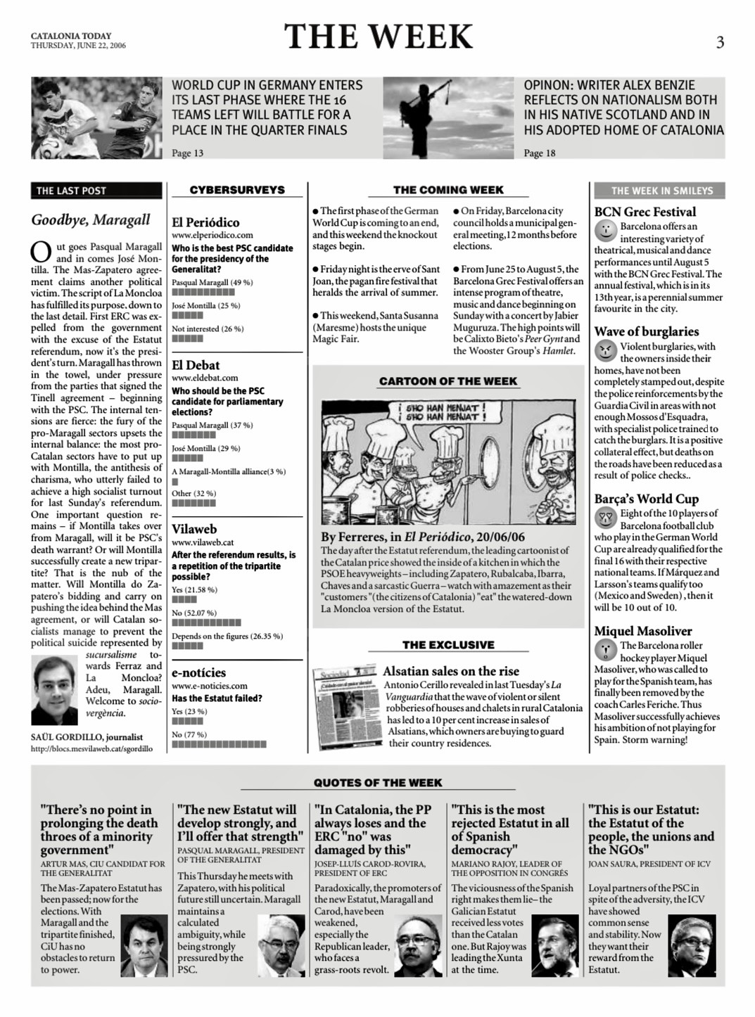 Catalonia Today, June 22, 2006 | Goodbye, Maragall