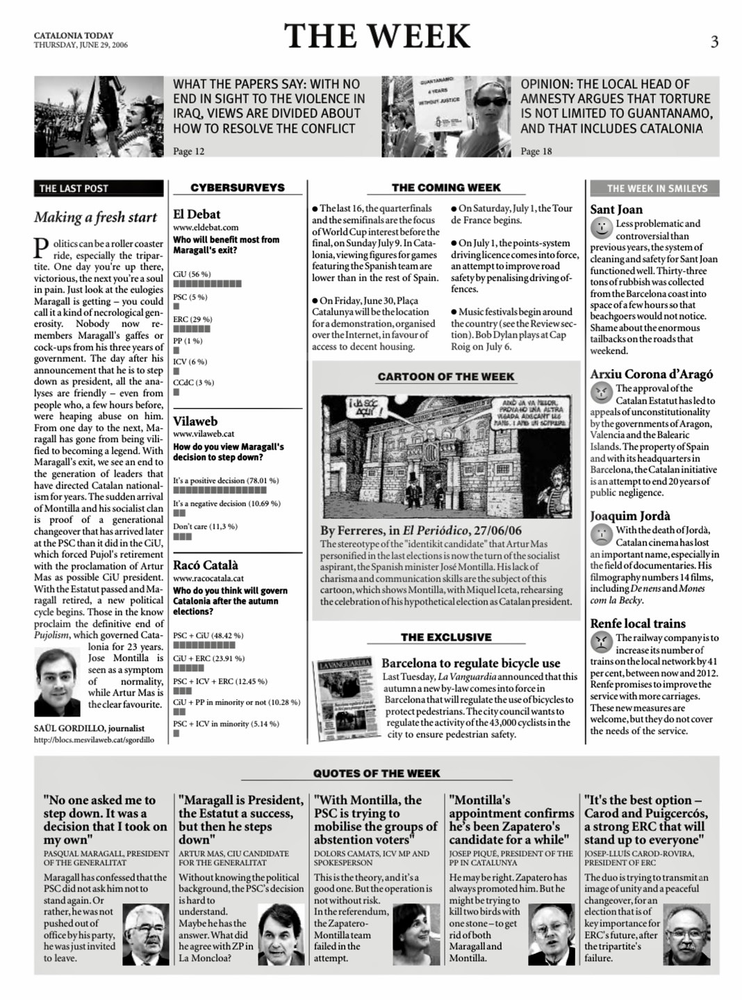 Catalonia Today, June 29, 2006 | Making a fresh start