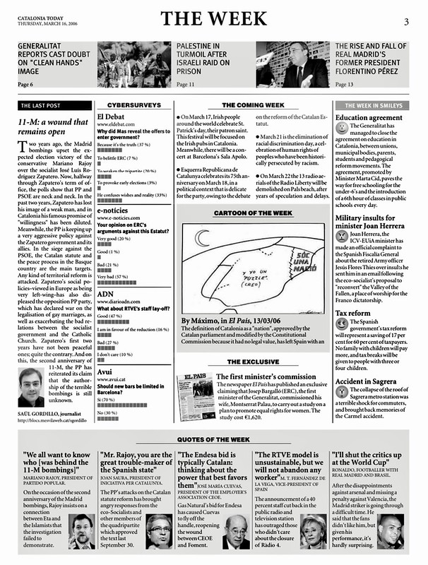 Catalonia Today, March 16, 2006 | 11-M: a wound that remains open