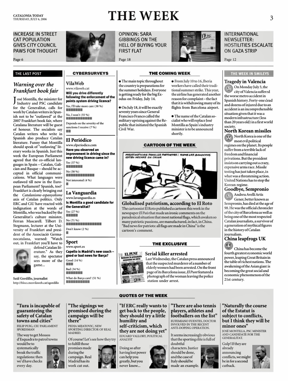 Catalonia Today, July 6, 2006 | Warning over the Frankfurt book fair
