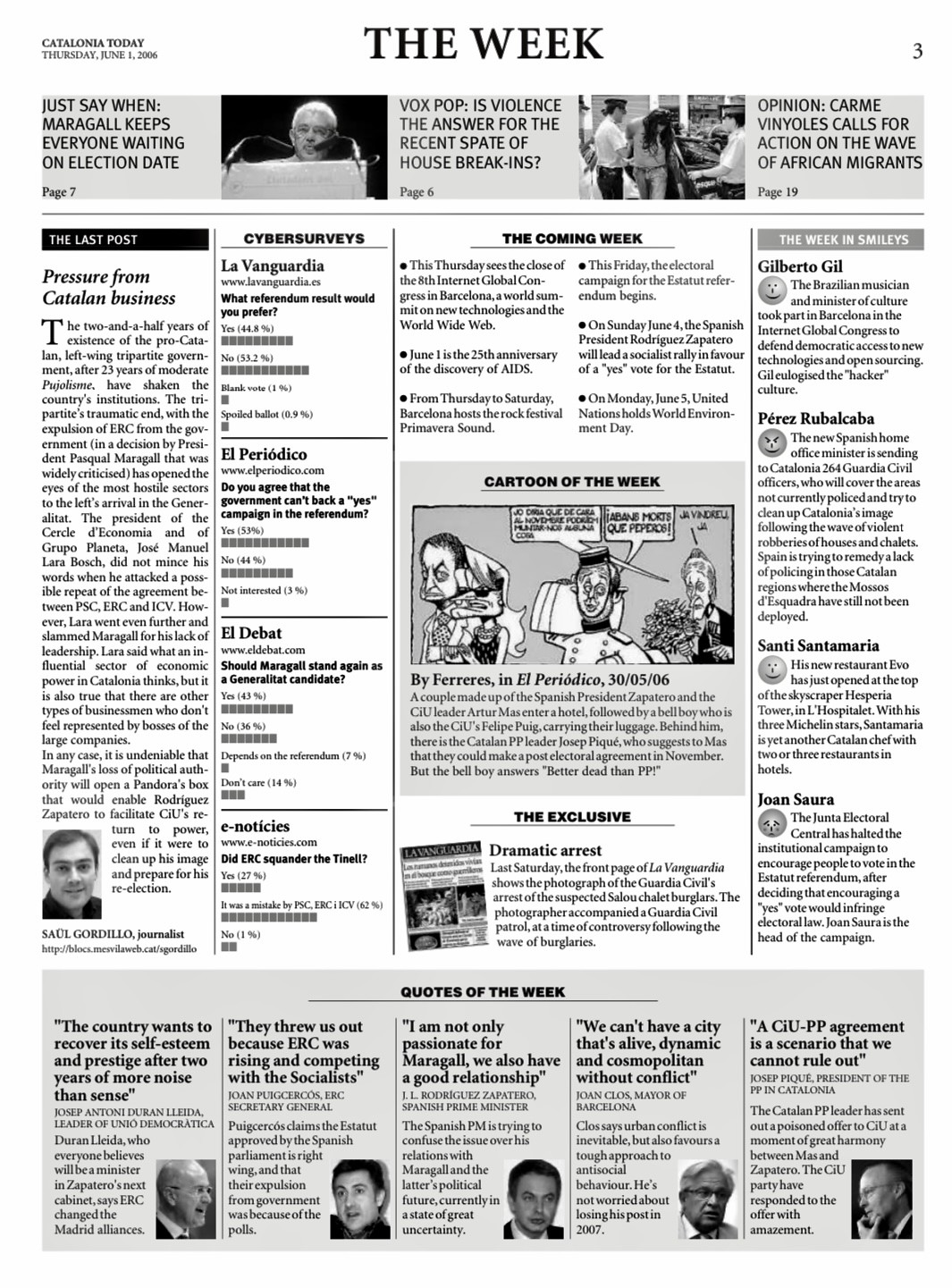 Catalonia Today, June 1, 2006 | Pressure from Catalan business