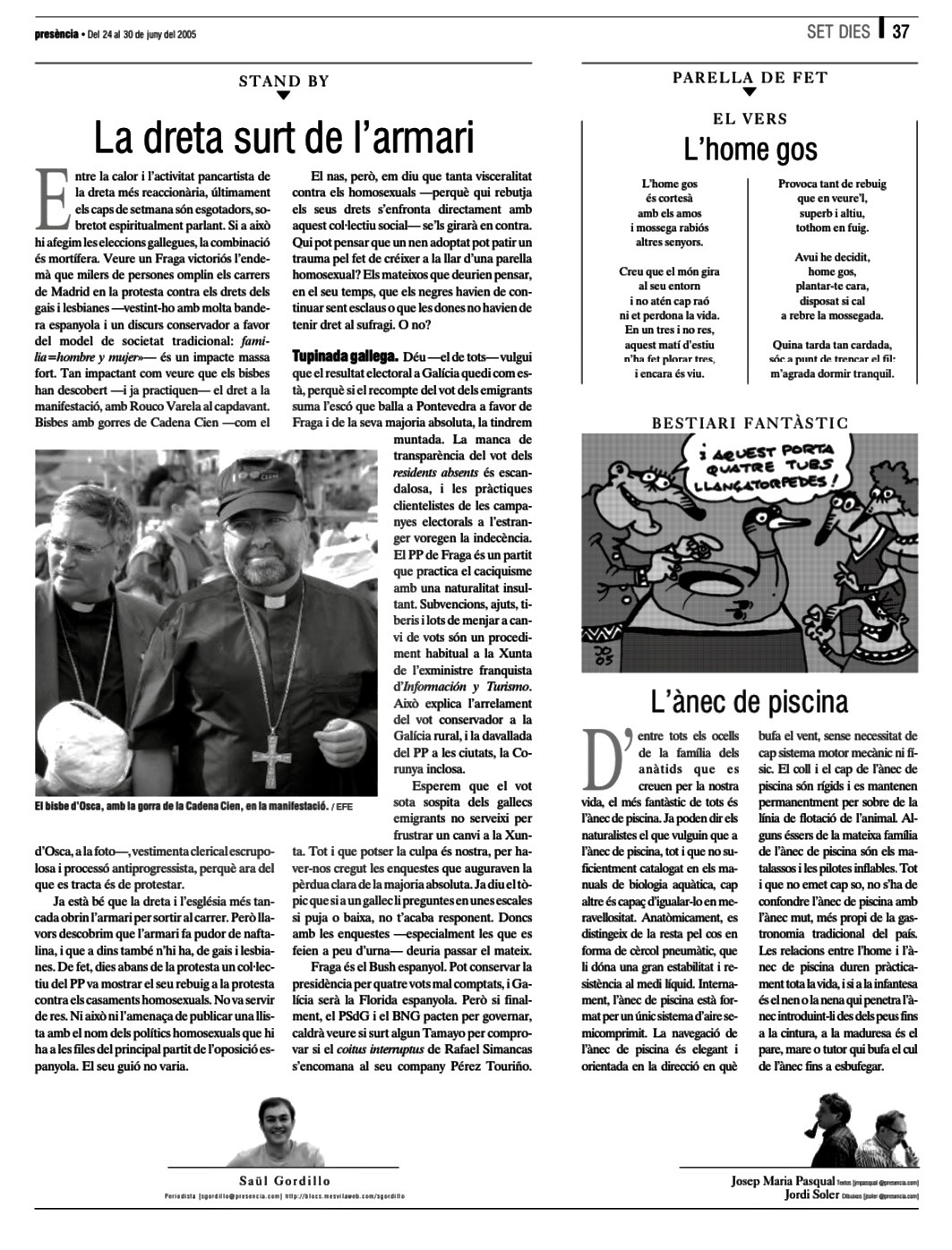 Presència, 24 de juny de 2005 | La dreta surt de l’armari