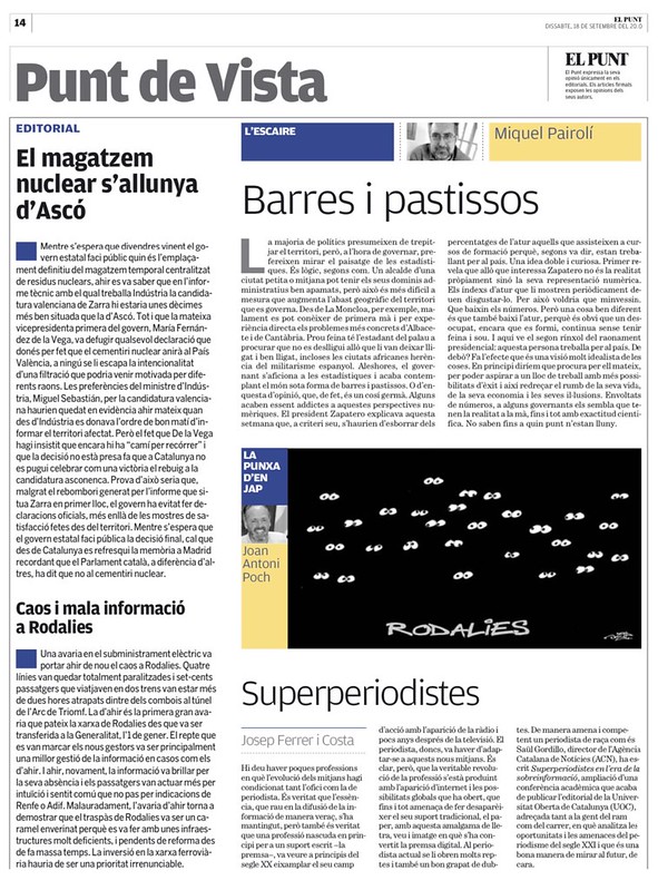 El Punt, Josep Ferrer, 18 de setembre del 2010 | Superperiodistes