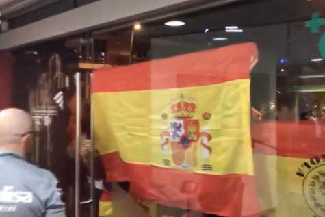 TV3. Telenotícies migdia. Sis ferits lleus per alguns ultres al pas de la manifestació espanyolista d\'ahir a Barcelona