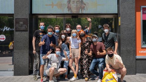 Últim programa L'apocalipsi del matí de Catalunya Ràdio. Comiat d'Elisenda Carod, Elisenda Pineda i Charlie Pee. Barcelona. 16 de juliol de 2021