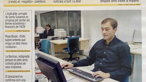 Portada interna de comiat d'El Punt amb article de Manuel Cuyàs dedicat a Saül Gordillo quan va marxar del diari per dirigir l'ACN. 09-03-07