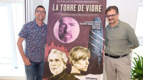 Presentació de la temporada 2021-2022 de Catalunya Ràdio a la Torre Glòries, amb el director de l'emissora, Saül Gordillo, i el director de continguts, Santi Faro. Barcelona. 27 d’agost de 2021 