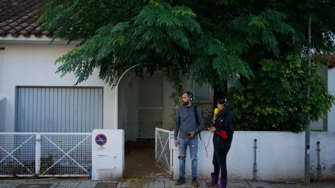 El matí de Catalunya Ràdio amb Laura Rosel des d’Alcanar l’endemà dels aiguats. Alcanar. 2 de setembre de 2021