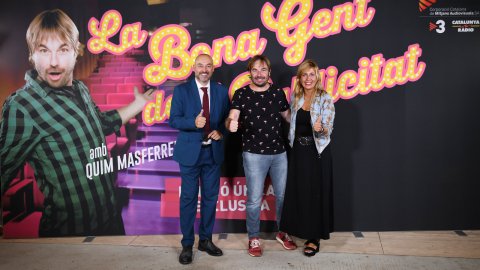El director de Catalunya Ràdio, Saül Gordillo, assisteix a l'acte La bona gent de la publicitat de la CCMA amb l'actor Quim Masferrer, a l'auditori Axa. Barcelona. 15 de setembre de 2021