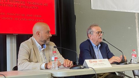 El director de Catalunya Ràdio i dels Mitjans Digitals de la CCMA, Saül Gordillo, fa la cloenda de la primera Trobada de Podcasting de Catalunya al Mercat de l’Audiovisual de Catalunya (MAC). Granollers. 29 de setembre de 2021