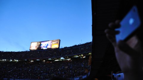 Celebració del títol de Lliga 2010-2011 del Futbol Club Barcelona al Camp Nou. Barcelona. 13 de maig de 2011