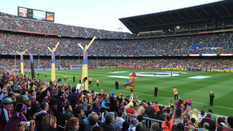 Celebració del títol de Lliga 2010-2011 del Futbol Club Barcelona al Camp Nou. Barcelona. 13 de maig de 2011