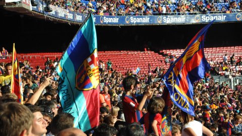 Celebració del títol de Lliga 2010-2011 del Futbol Club Barcelona al Camp Nou. Barcelona. 13 de maig de 2011