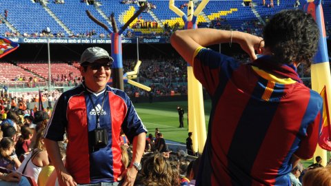 Celebració del títol de Lliga 2010-2011 del Futbol Club Barcelona al Camp Nou. Barcelona. 13 de maig de 2011