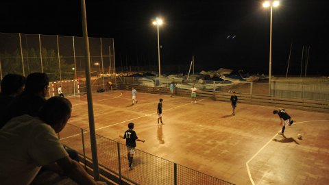Partit de futbol sala a Sant Pol de Mar. 7 d'agost de 2010