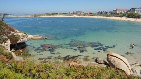 Platja Area Gorda, propera a Sanxenxo, a tocar de La Lanzada (Pontevedra). Agost 2009
