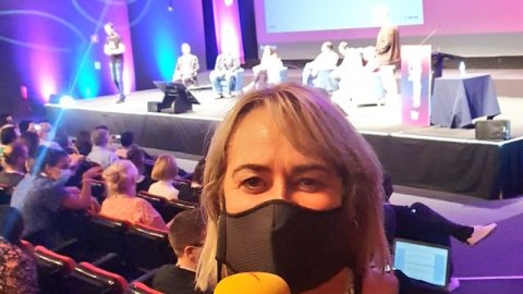 Catalunya Ràdio participa a Radiodays Europe per explicar l’estratègia amb els joves i el cas d'èxit d'Adolescents XL. Intervenció de Judith Argila i programa especial Popap amb Mariola Dinarès. Lisboa. 11 d'octubre de 2021 