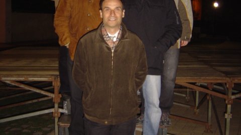 Sopar de blocaires de Calella, amb Josep Maria Juhé, alcalde; Montserrat Candini, cap de l'oposició; Vilapou, Jordi Verdura, Jordi Sitjà, Enric S. Cussell i Saül Gordillo. 15 de desembre de 2007 