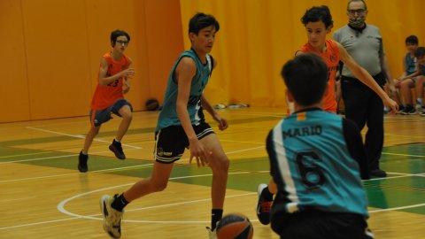 Marc Gordillo al partit de bàsquet infantil Vilassar-Llefià. Vilassar de Mar. 20 de novembre de 2021