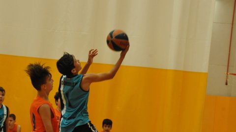 Marc Gordillo al partit de bàsquet infantil Vilassar-Llefià. Vilassar de Mar. 20 de novembre de 2021