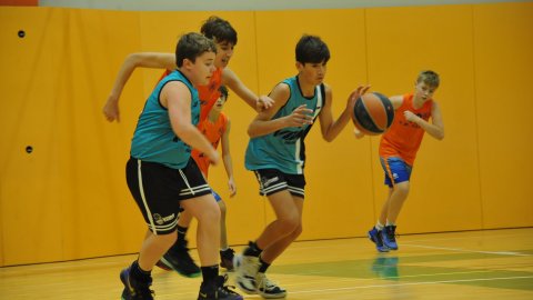 Marc Gordillo al partit de bàsquet infantil Vilassar-Llefià. Vilassar de Mar. 20 de novembre de 2021
