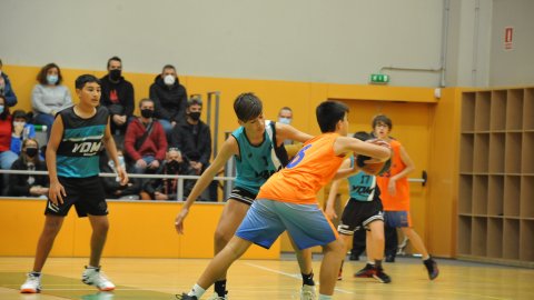 Marc Gordillo al partit de bàsquet infantil Vilassar-Llefià. Vilassar de Mar. 20 de novembre de 2021
