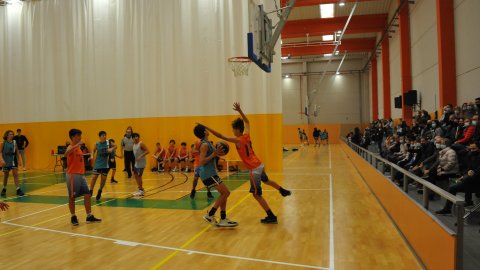 Marc Gordillo al partit de bàsquet infantil Vilassar-Llefià. Vilassar de Mar. 20 de novembre de 2021