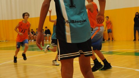 Marc Gordillo al partit de bàsquet infantil Vilassar-Llefià. Vilassar de Mar. 20 de novembre de 2021