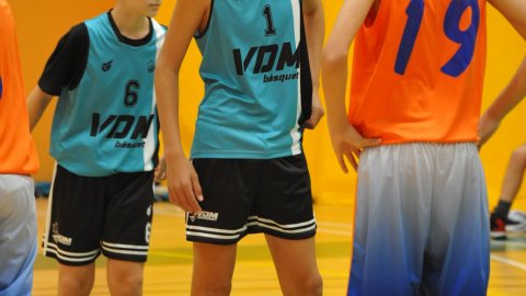 Marc Gordillo al partit de bàsquet infantil Vilassar-Llefià. Vilassar de Mar. 20 de novembre de 2021