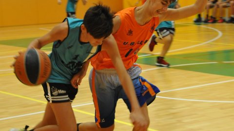 Marc Gordillo al partit de bàsquet infantil Vilassar-Llefià. Vilassar de Mar. 20 de novembre de 2021
