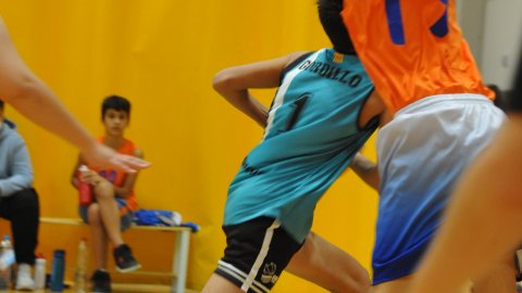 Marc Gordillo al partit de bàsquet infantil Vilassar-Llefià. Vilassar de Mar. 20 de novembre de 2021