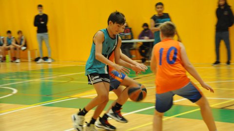 Marc Gordillo al partit de bàsquet infantil Vilassar-Llefià. Vilassar de Mar. 20 de novembre de 2021