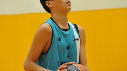 Marc Gordillo al partit de bàsquet infantil Vilassar-Llefià. Vilassar de Mar. 20 de novembre de 2021