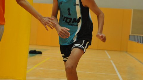 Marc Gordillo al partit de bàsquet infantil Vilassar-Llefià. Vilassar de Mar. 20 de novembre de 2021