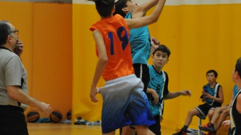 Marc Gordillo al partit de bàsquet infantil Vilassar-Llefià. Vilassar de Mar. 20 de novembre de 2021