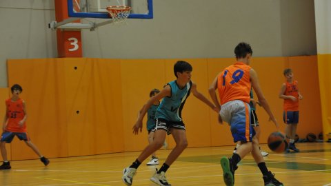 Marc Gordillo al partit de bàsquet infantil Vilassar-Llefià. Vilassar de Mar. 20 de novembre de 2021