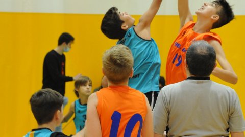 Marc Gordillo al partit de bàsquet infantil Vilassar-Llefià. Vilassar de Mar. 20 de novembre de 2021