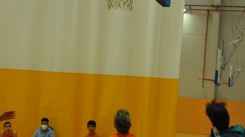 Marc Gordillo al partit de bàsquet infantil Vilassar-Llefià. Vilassar de Mar. 20 de novembre de 2021