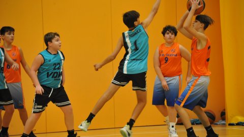 Marc Gordillo al partit de bàsquet infantil Vilassar-Llefià. Vilassar de Mar. 20 de novembre de 2021