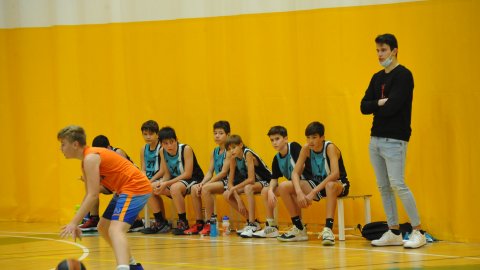 Marc Gordillo al partit de bàsquet infantil Vilassar-Llefià. Vilassar de Mar. 20 de novembre de 2021
