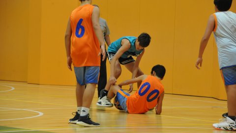 Marc Gordillo al partit de bàsquet infantil Vilassar-Llefià. Vilassar de Mar. 20 de novembre de 2021
