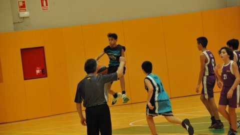 Marc Gordillo al partit de bàsquet infantil Vilassar de Mar-ASME. Vilassar de Mar. 31 d'octubre de 2021