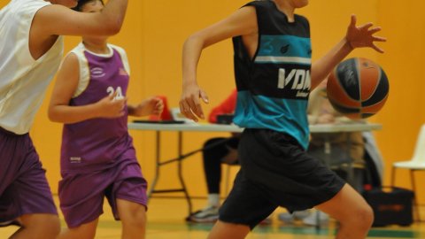 Marc Gordillo al partit de bàsquet infantil Vilassar de Mar-ASME. Vilassar de Mar. 31 d'octubre de 2021