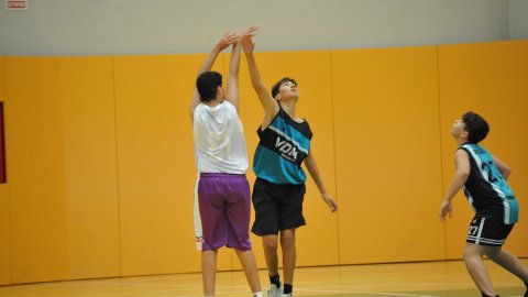 Marc Gordillo al partit de bàsquet infantil Vilassar de Mar-ASME. Vilassar de Mar. 31 d'octubre de 2021