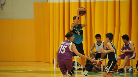Marc Gordillo al partit de bàsquet infantil Vilassar de Mar-ASME. Vilassar de Mar. 31 d'octubre de 2021