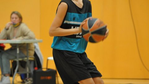 Marc Gordillo al partit de bàsquet infantil Vilassar de Mar-ASME. Vilassar de Mar. 31 d'octubre de 2021
