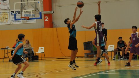 Marc Gordillo al partit de bàsquet infantil Vilassar de Mar-ASME. Vilassar de Mar. 31 d'octubre de 2021