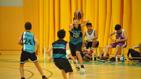 Marc Gordillo al partit de bàsquet infantil Vilassar de Mar-ASME. Vilassar de Mar. 31 d'octubre de 2021